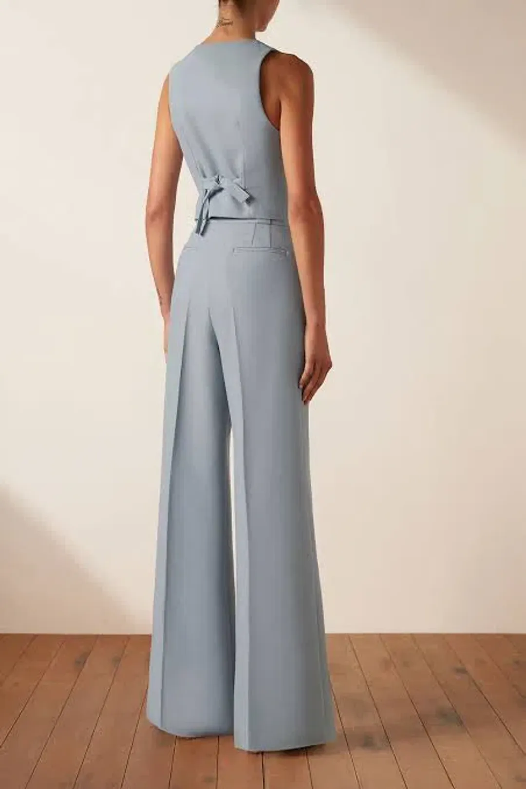 Shona Joy Irena Vest and Pants Set Chalk Blue Size 6 for rent on The Volte - main image