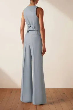 Shona Joy Irena Vest and Pants Set Chalk Blue Size 6 for rent on The Volte - image 2