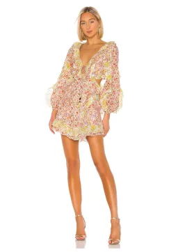 Zimmermann Goldie Spliced Short Dress Floral Size 6 for rent on The Volte - image 1