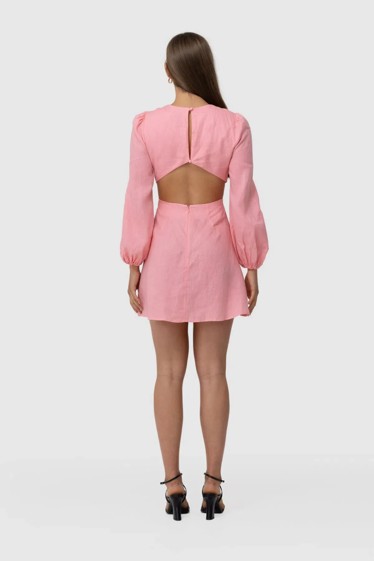 The Wolfgang Safi Linen Cut Out Dress Floss Size 10 - Image 3