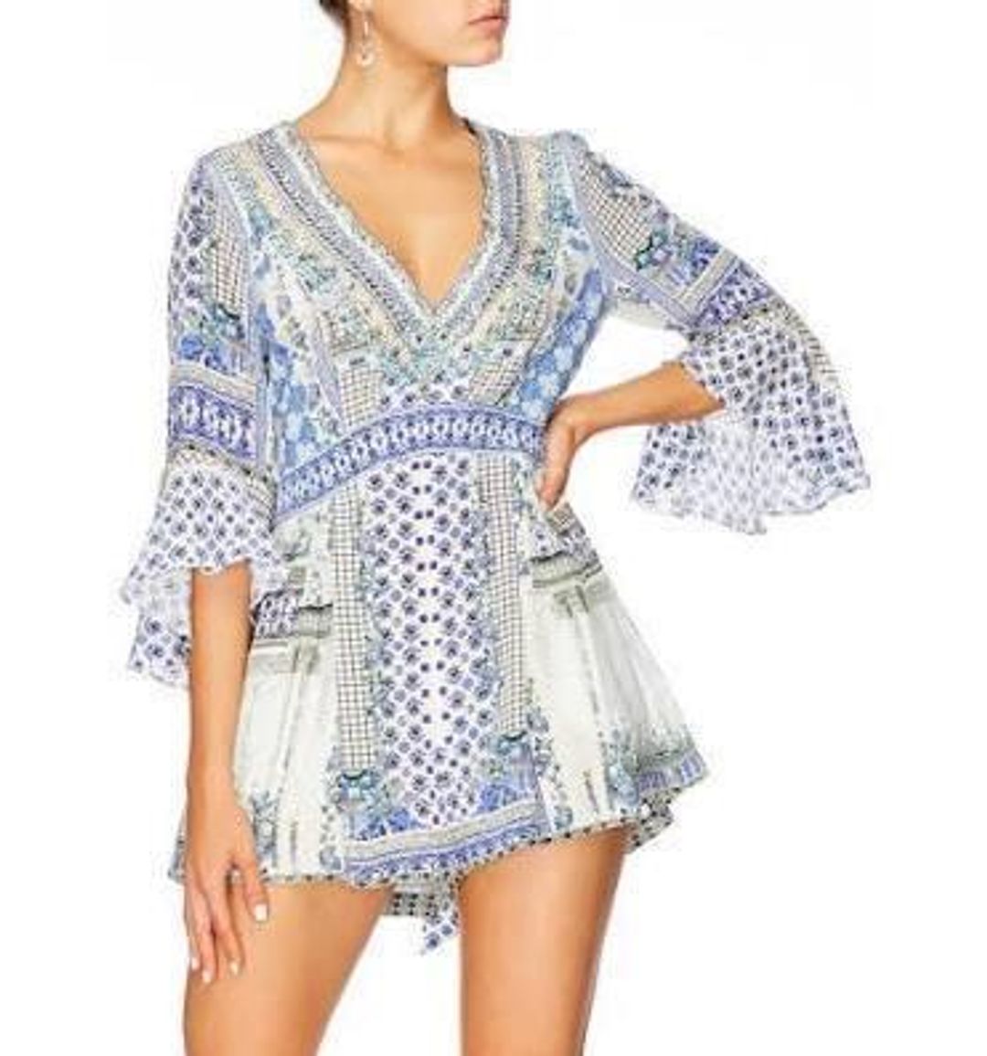 Camilla Salvsumm Summer Low V Neck Playsuit for rent on The Volte - main image