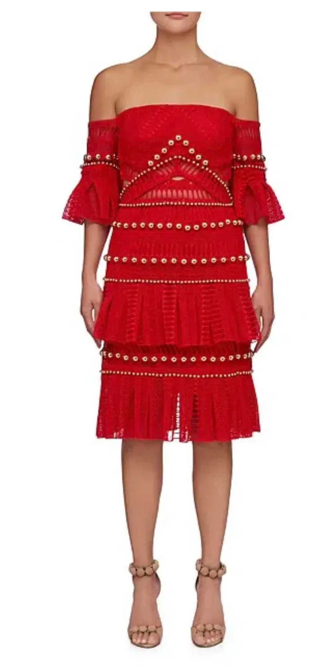 Thurley Heaven Dress Red Size AU 10 for rent on The Volte - main image