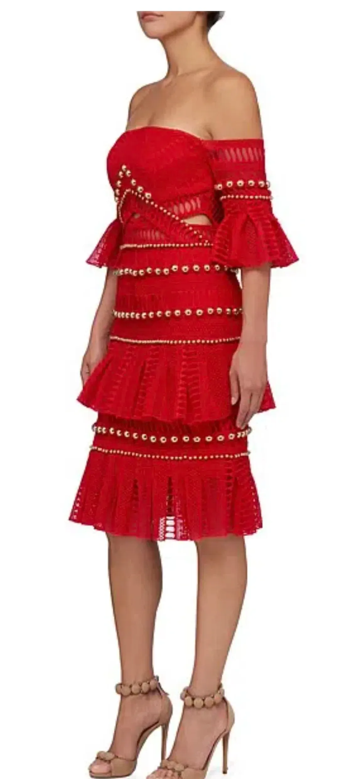 Thurley Heaven Dress Red Size AU 10 for rent on The Volte - main image
