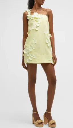 Zimmermann High Tide Lift Shift Flower Mini Dress Lemon Size 1 / AU 10 for rent on The Volte - image 2