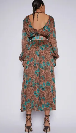 Scanlan Theodore Ggt Floral Print Dress Brown Size M / AU 10 for rent on The Volte - image 2