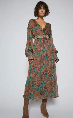 Scanlan Theodore Ggt Floral Print Dress Brown Size M / AU 10 for rent on The Volte - image 1