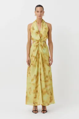 Camilla and Marc Koa Cocoon Maxi Dress Yellow Print Size 10 for rent on The Volte - image 1