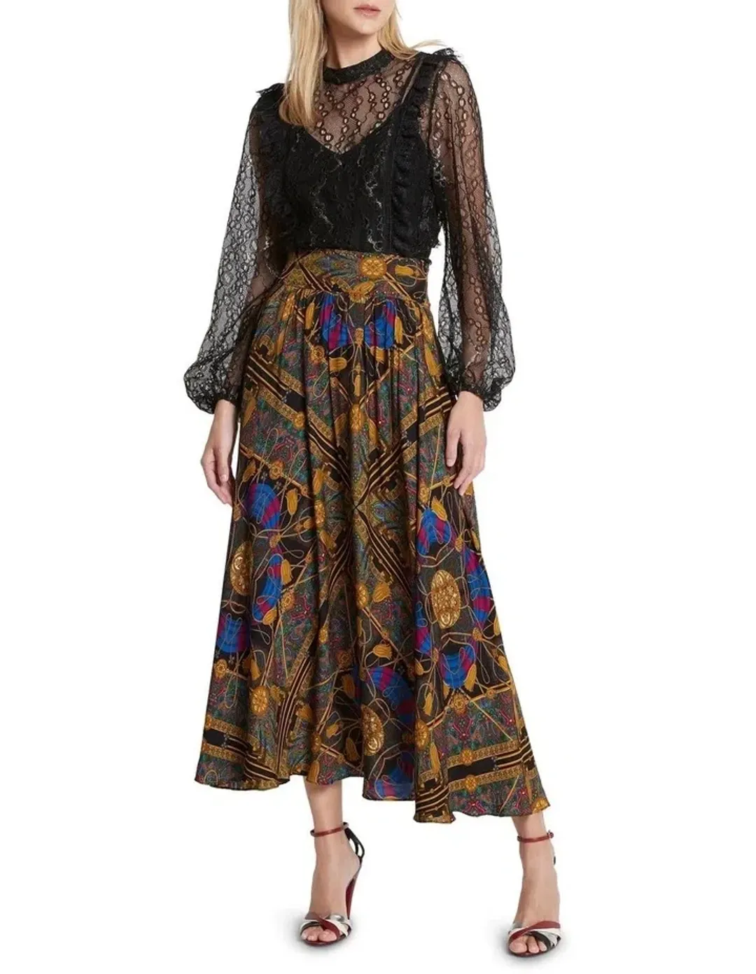 Sass & Bide One Day I Am Print Midi Skirt Multi Size 6 for rent on The Volte - main image