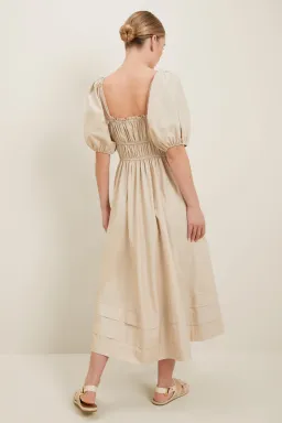 Seed Heritage Poplin Midi Dress Beige Size 14 for rent on The Volte - image 2