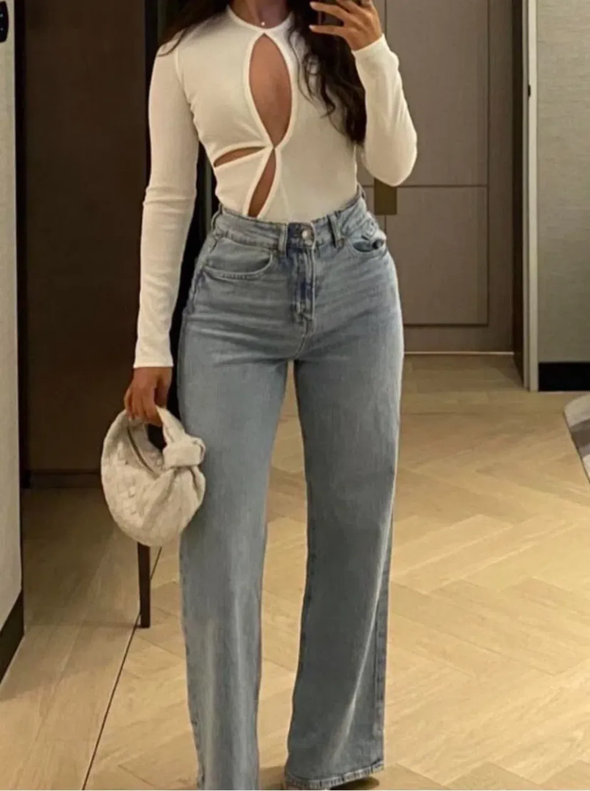 Christopher Esber Anglaise Long Sleeve Top White Size AU 8 for rent on The Volte - main image