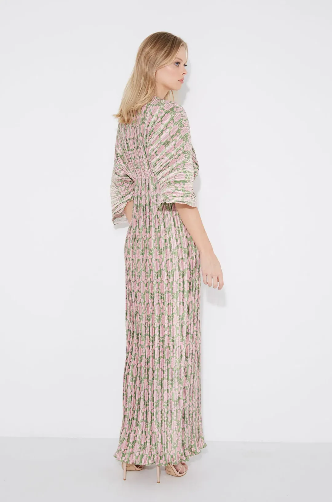 Gianna Forever Dress Olive & Pink Floral Size AU 6 for rent on The Volte - main image