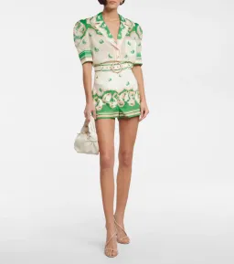 Zimmermann High Tide Sailboats Shirt Size 0 and Shorts Size 1 Set in Green Sailboats for rent on The Volte - image 1