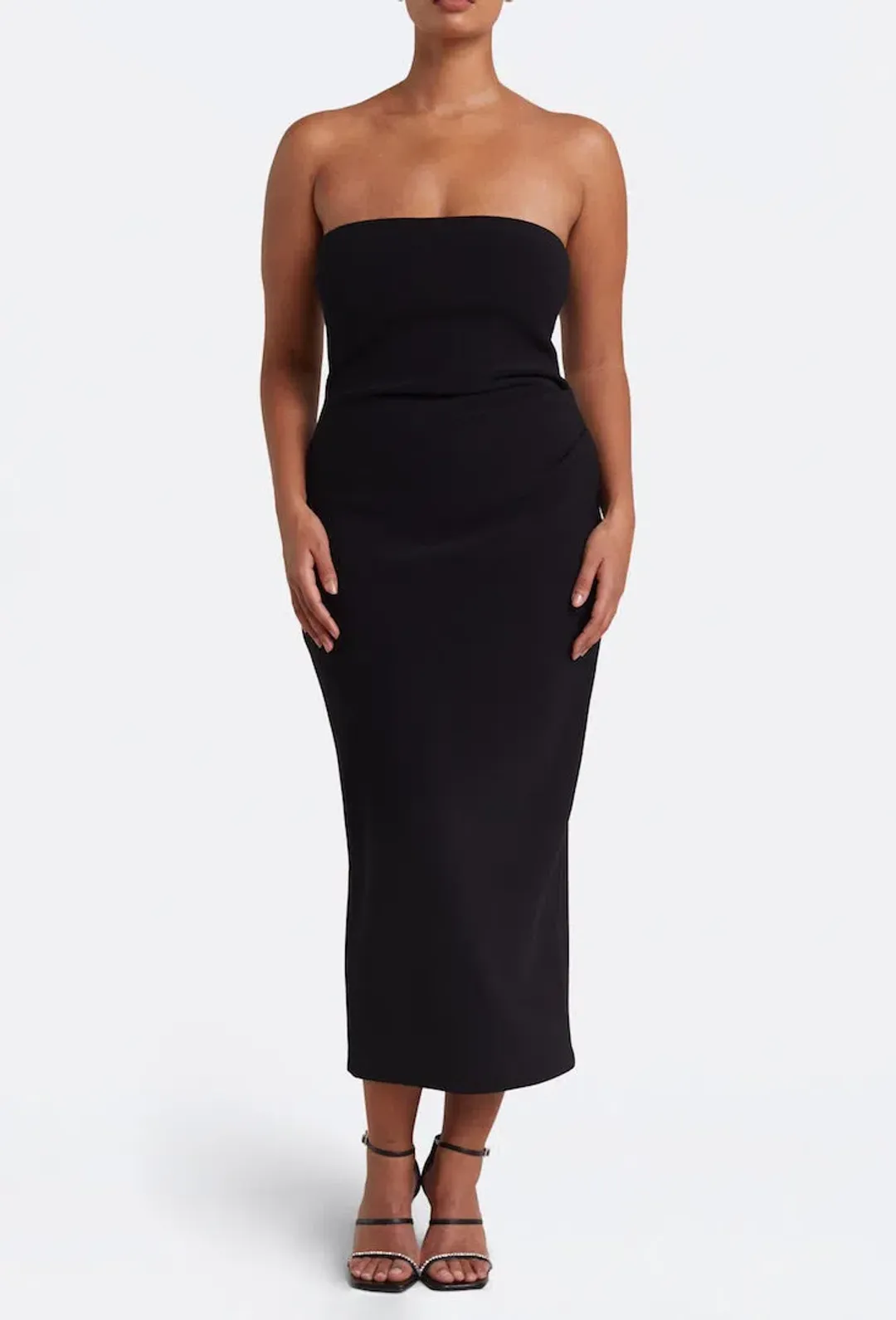 Bec & Bridge Be Mine Strapless Midi Dress Black Size 14 / XL for rent on The Volte - main image