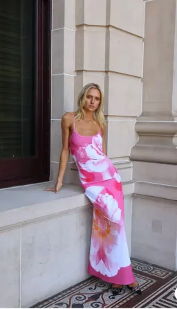 With Harper Lu Valentina Slip Dress Pink Size 6 for rent on The Volte - image 1