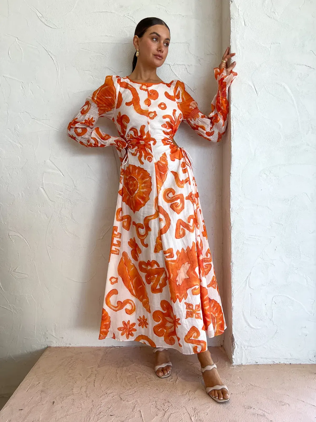 Kate Ford Elis Cut Out Gown Print Size 8 - Image 5