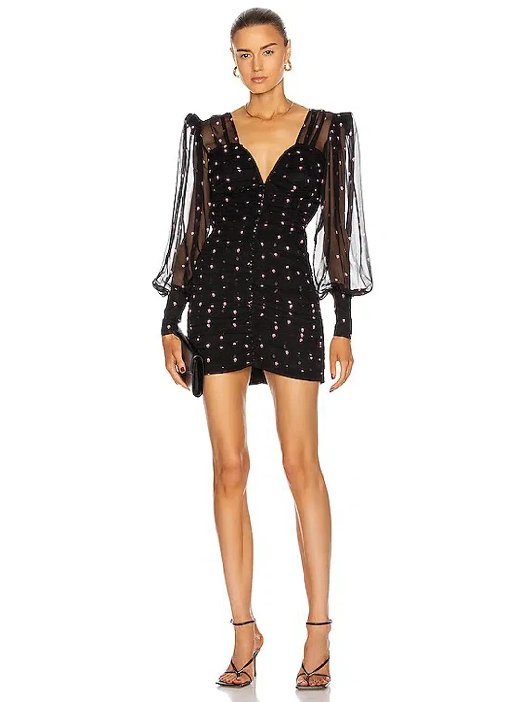 Retrofete Calla Dress Rose Print / Black Size XS/Au 8 for rent on The Volte - main image