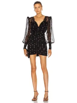 Retrofete Calla Dress Rose Print / Black Size XS/Au 8 for rent on The Volte - image 1