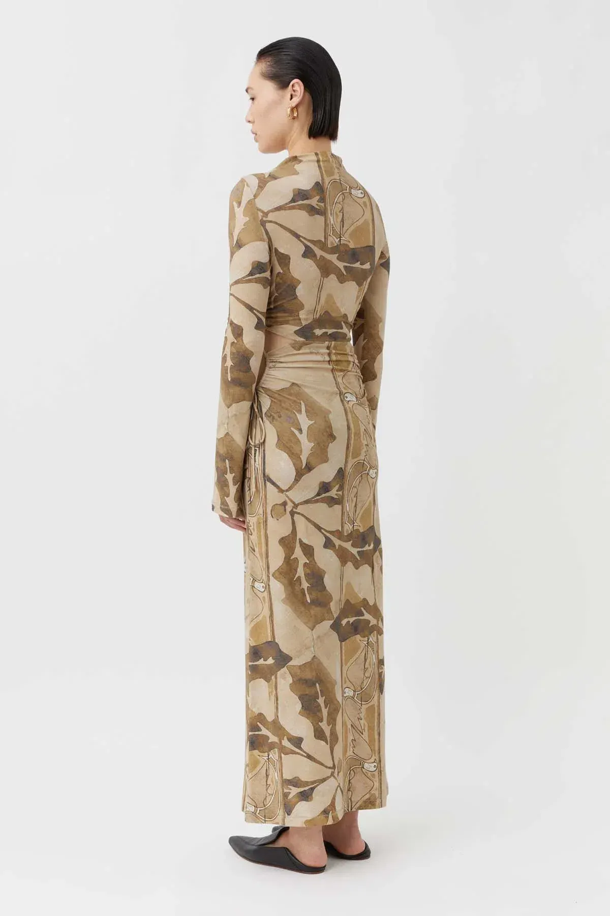 Camilla and Marc Khya Printed Midi Dress Kairi Beige Print Size 8 - Image 2