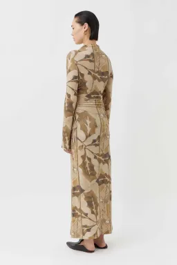 Camilla and Marc Khya Printed Midi Dress Kairi Beige Print Size 8 for rent on The Volte - image 2