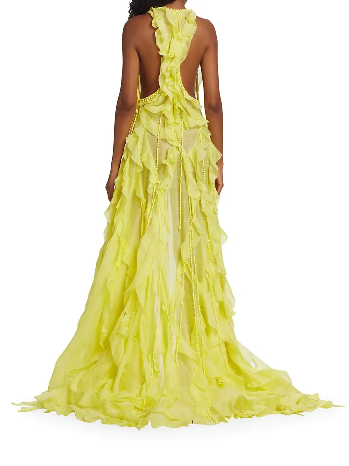 Zimmermann Wonderland Sleeveless Ruffle Gown Lemon Size 1/AU 10 - Image 4