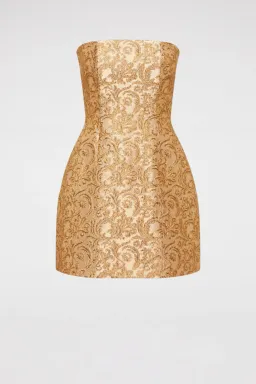 Scanlan Theodore Brocade Dress Gold Size 10 for rent on The Volte - image 2