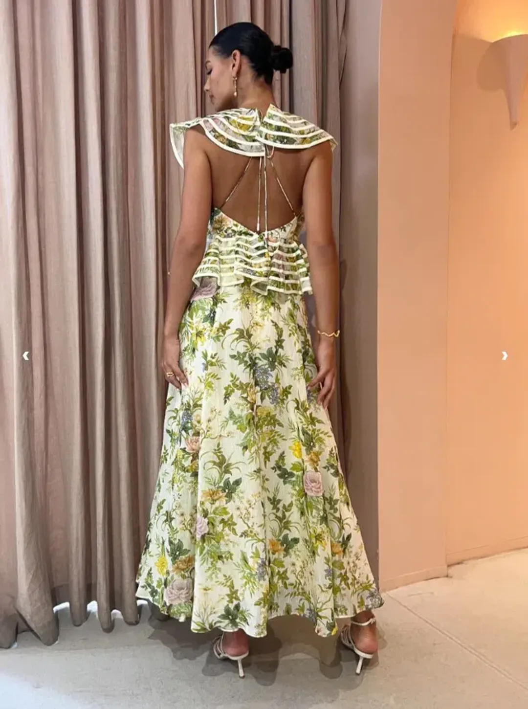 Alemais Eden Flounce Midi Dress Multi Size 12 for rent on The Volte - main image