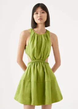 Aje Voyage Braided Cut Out Mini Dress Green Size AU 10 for rent on The Volte - image 2
