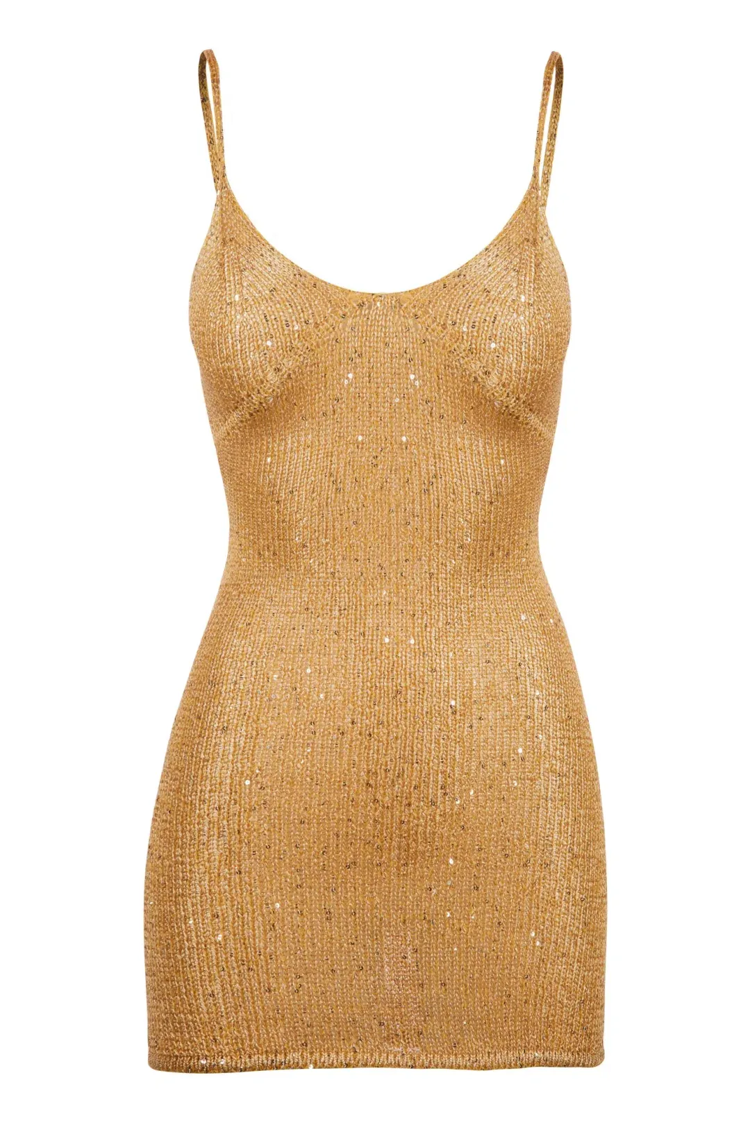 Asta Resort Delilah mini Dress in Sepia Sequin Gold Size 8 for rent on The Volte - main image