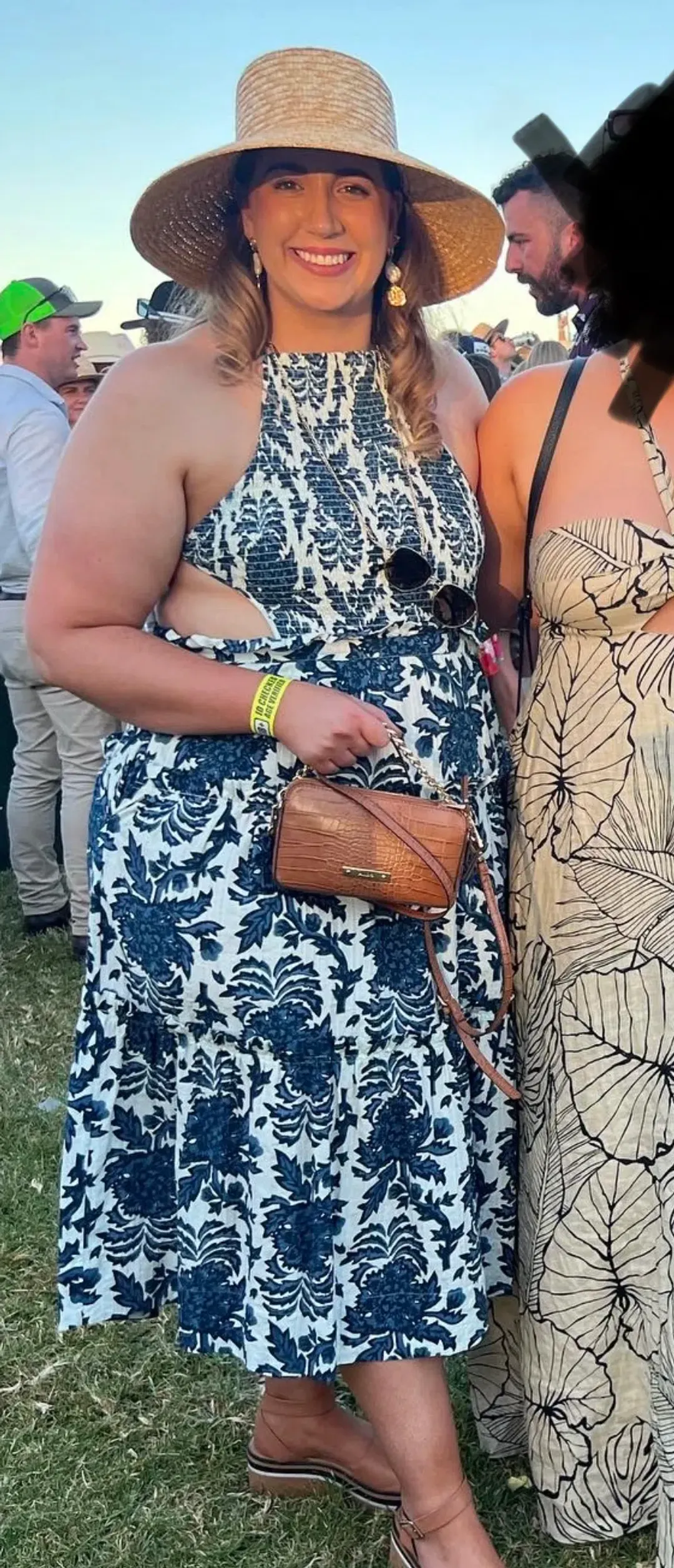 Shona Joy Diana Shirred Backless Midi Dress Floral Size 16 for rent on The Volte - main image