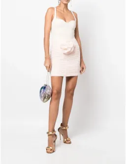 Magda Butrym Ruched Rose Silk Chiffon Mini Skirt Blush Size 8 for rent on The Volte - image 2