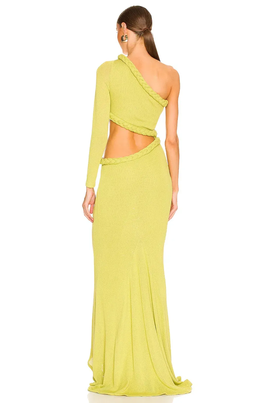 Bronx and Banco Dalia One Shoulder Knit Dress in Lime Size 6 for rent on The Volte - main image