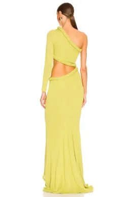 Bronx and Banco Dalia One Shoulder Knit Dress in Lime Size 6 for rent on The Volte - image 4