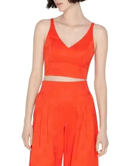 Cue Bustier and Palazzo Pleated Pants Set in Jaffa Orange Size 12 for rent on The Volte - image 3