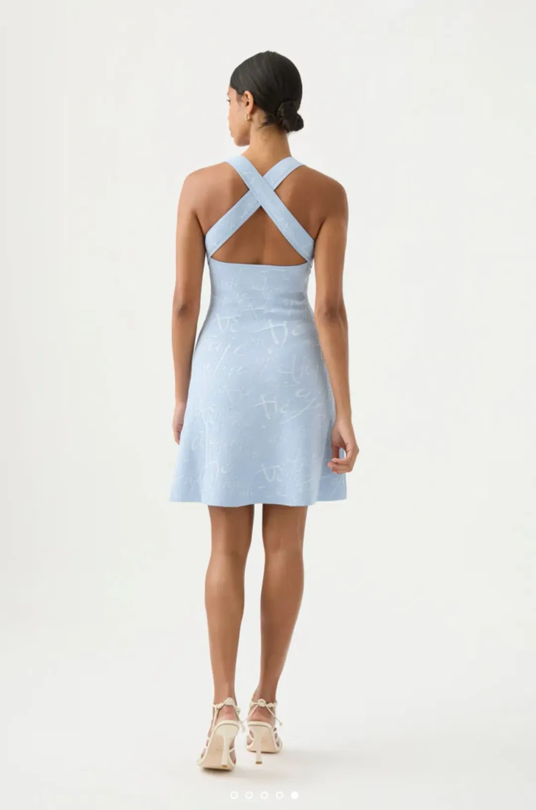 Aje Soleil Knit Mini Dress Blue Size 8 / S for rent on The Volte - main image