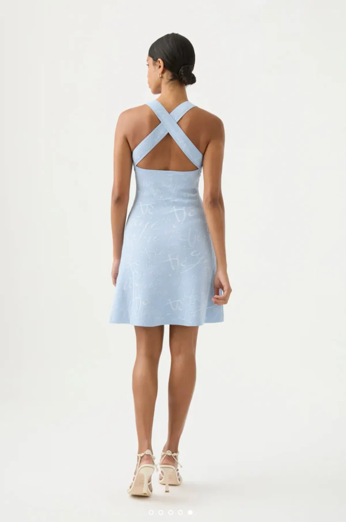 Aje Soleil Knit Mini Dress Blue Size 8 / S - Image 3