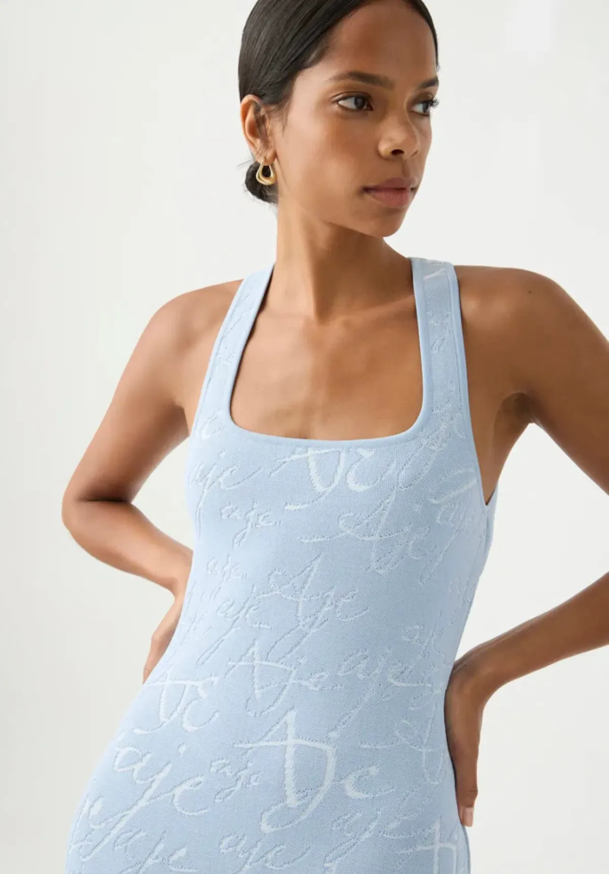 Aje Soleil Knit Mini Dress Blue Size 8 / S - Image 2