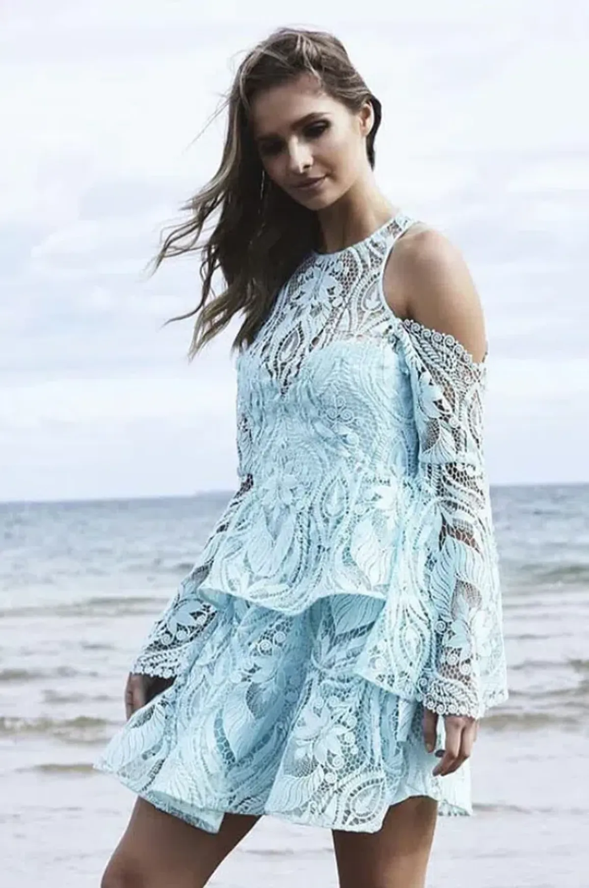 Thurley Amethyst Sleeve Dress Blue Size 8 - Image 2