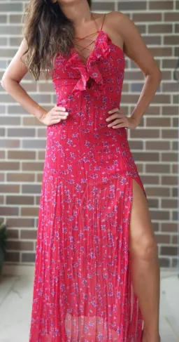 Rat & Boa Palermo Floral Maxi Dress Red Size L / Au 10-12 for rent on The Volte - image 3