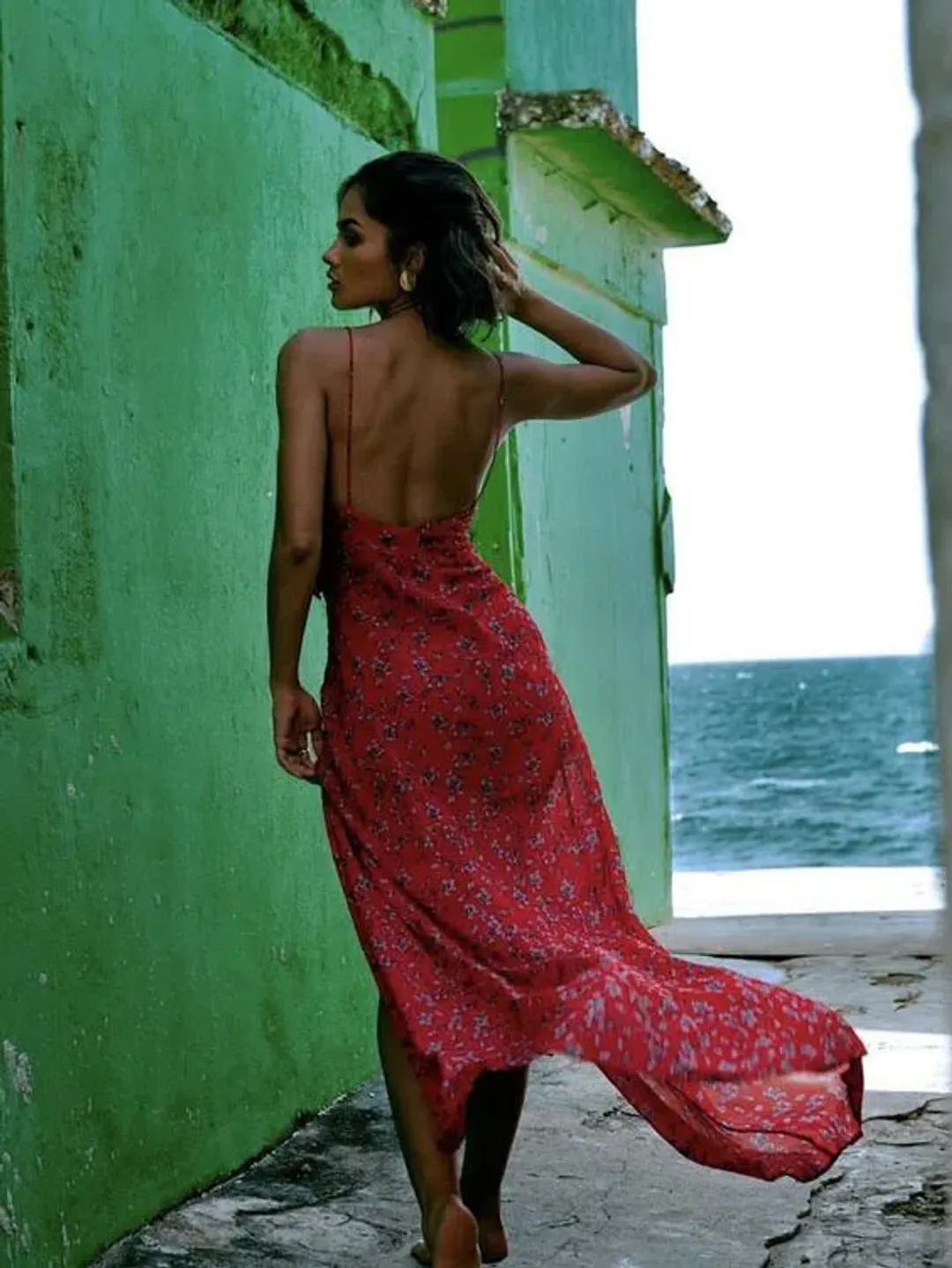 Rat & Boa Palermo Floral Maxi Dress Red Size L / Au 10-12 for rent on The Volte - main image