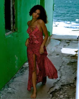 Rat & Boa Palermo Floral Maxi Dress Red Size L / Au 10-12 for rent on The Volte - image 1