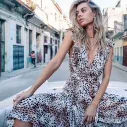 Kivari Zephyr Wrap Maxi Dress Leopard Print Size S / Au 8 for rent on The Volte - image 3