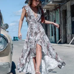 Kivari Zephyr Wrap Maxi Dress Leopard Print Size S / Au 8 for rent on The Volte - image 4