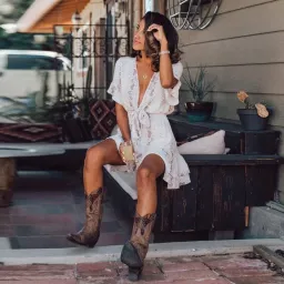 Kivari Zanzibar Tie Up Mini Dress Print Size S for rent on The Volte - image 2