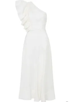 Bonjour Asymmetric Midi Dress Ivory Size 8 for rent on The Volte - image 5