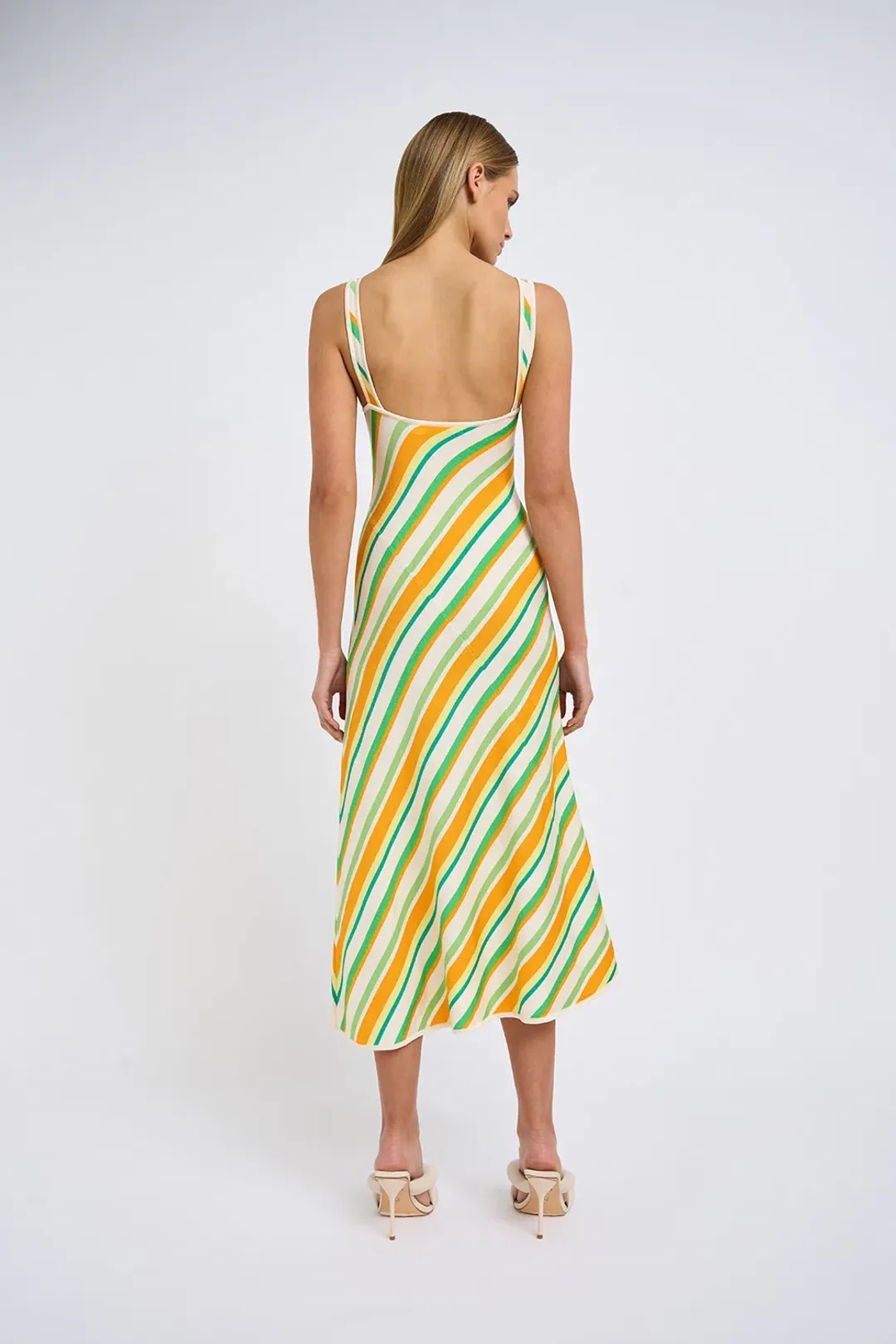 By Johnny Verona Stripe Knit Dress Yellow Stripe Size 6 for rent on The Volte - main image