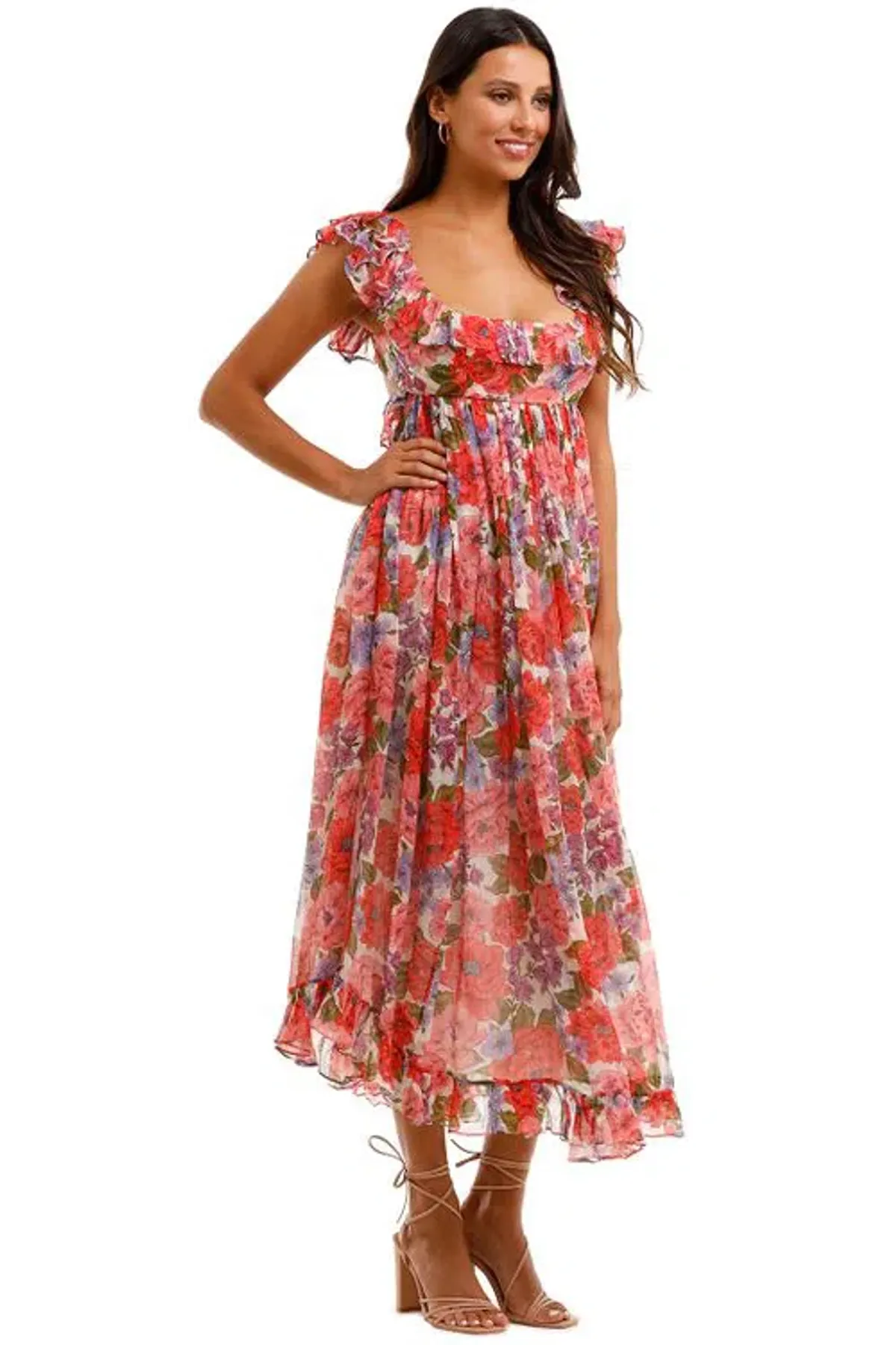 Zimmermann Poppy Frill Edge Mini Dress Floral Size 3/Au 14 - Image 2