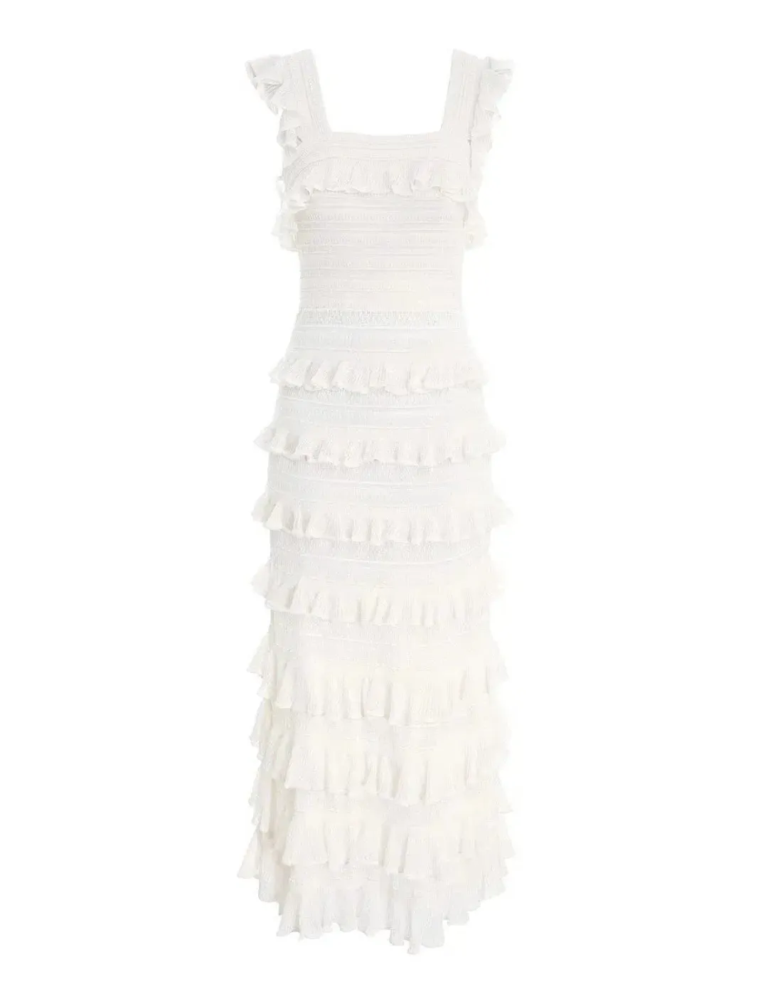 Zimmermann Kaleidoscope Rufle Dress in WhiteSize 2 / Au 12 for rent on The Volte - main image