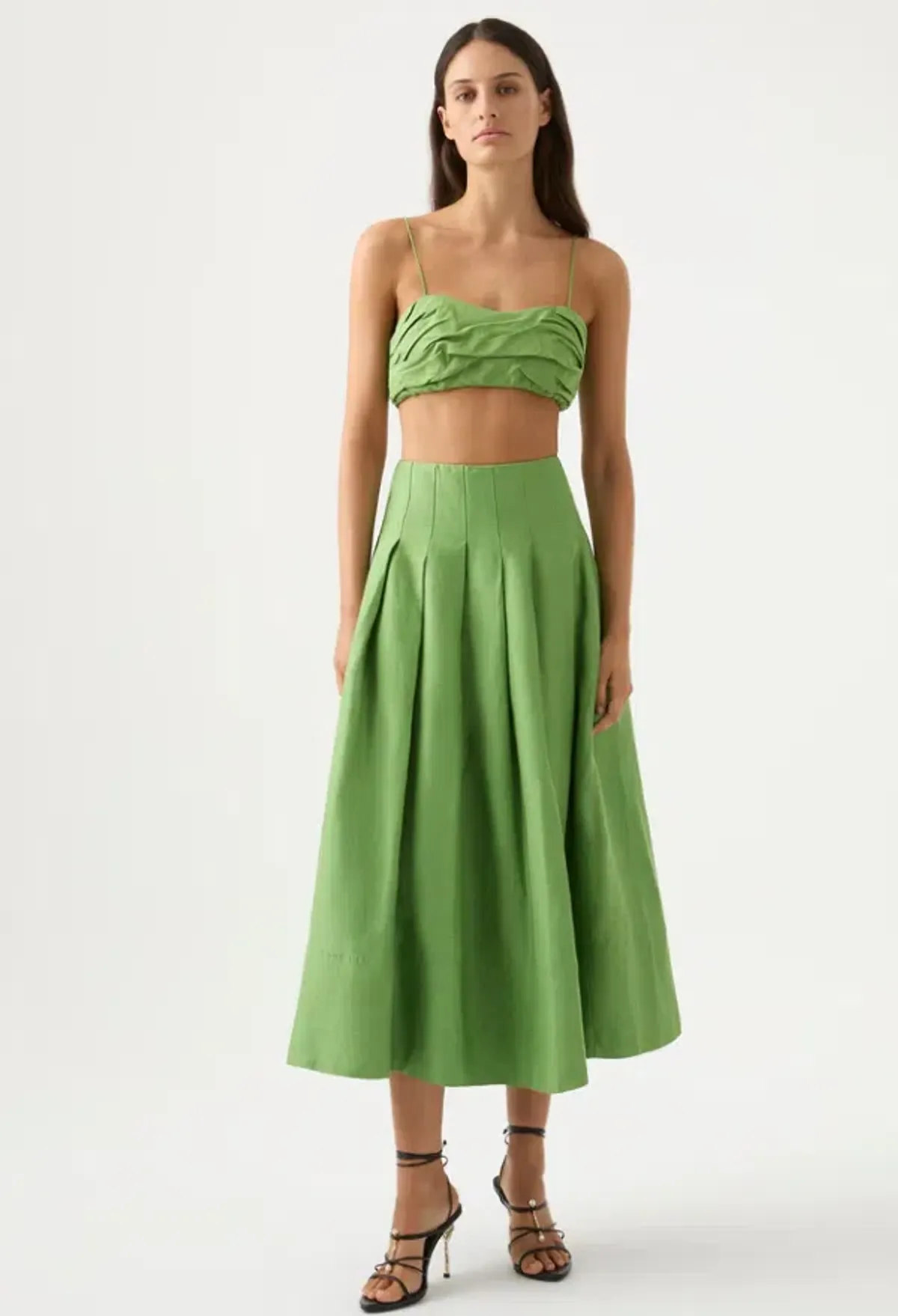 Aje Thea Draped Twist Crop & Paradiso Skirt Set Green Size 8 - Image 1