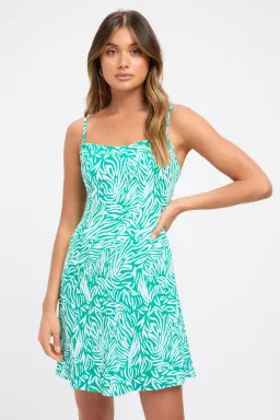Kookai Zenni Tie Dress Green and White Size 36/AU 8 for rent on The Volte - image 2