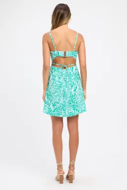 Kookai Zenni Tie Dress Green and White Size 36/AU 8 for rent on The Volte - image 3